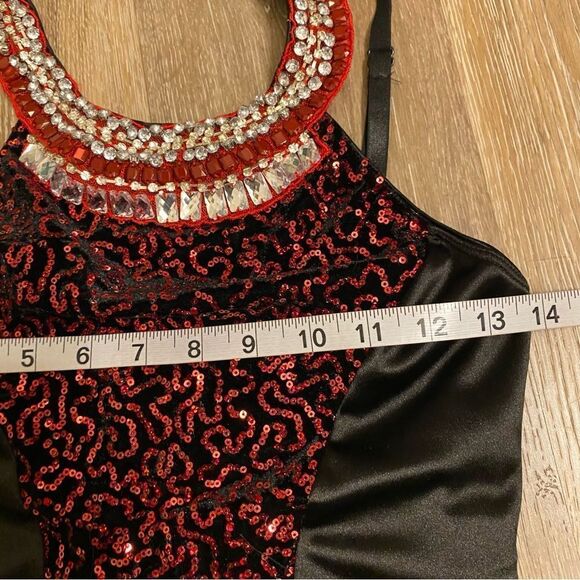 Revolution glamorous Tenth House 2 piece dance costume red TH19215 adult SA - Picture 4 of 13